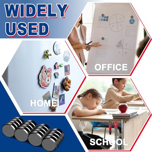 VSKIZ Magnets for Crafts with Adhesive Backing, 0.71x0.2inch Tiny Round Disc Ceramic Magnet, Flat Circle Ferrite Magnets for Whiteboard, Premium Industrial Magnets for DIY, Office, School-30Pcs