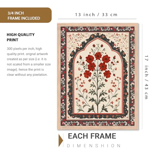 Image of kotart - Pichwai Art Painting for Wall Decoration Wall Poster With frames Traditional Indian Wall Art Madhubani Paintings for Living Room Framed Wall Painting for Home Room Bedroom Office Wall Decor Wall Paintings For Home Decoration Indian Wall Art Home Decor Frames set of 2 (Art 1, (13x17 inch), Framed)