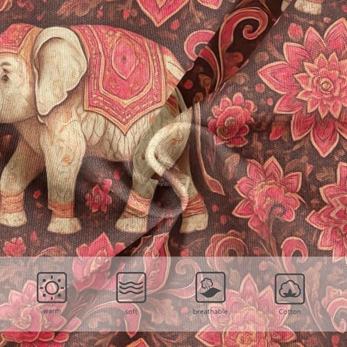 Joisal Cotton Girls Underwear Toddler White Elephant Ornate Florals Panties for Girl Artistic Kids Undies Briefs 2t3