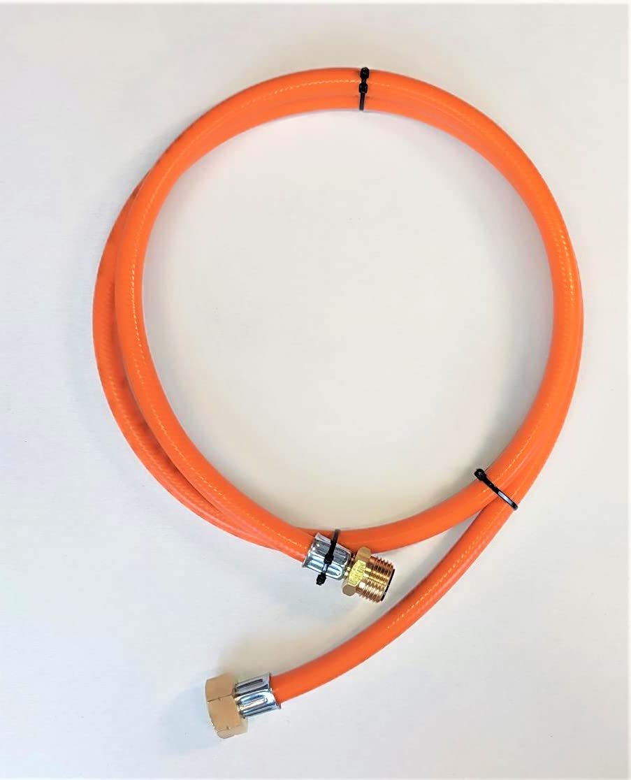 Propan Butan Gasschlauch 100cm (1m) | 20 bar | Ø9mm | 21.8" - 21.8" Zoll LKS Anschluß mit Schnellkupplung | bis -30°C | Propangasschlauch | Gas Hose für Camping, Gasgrillgeräte