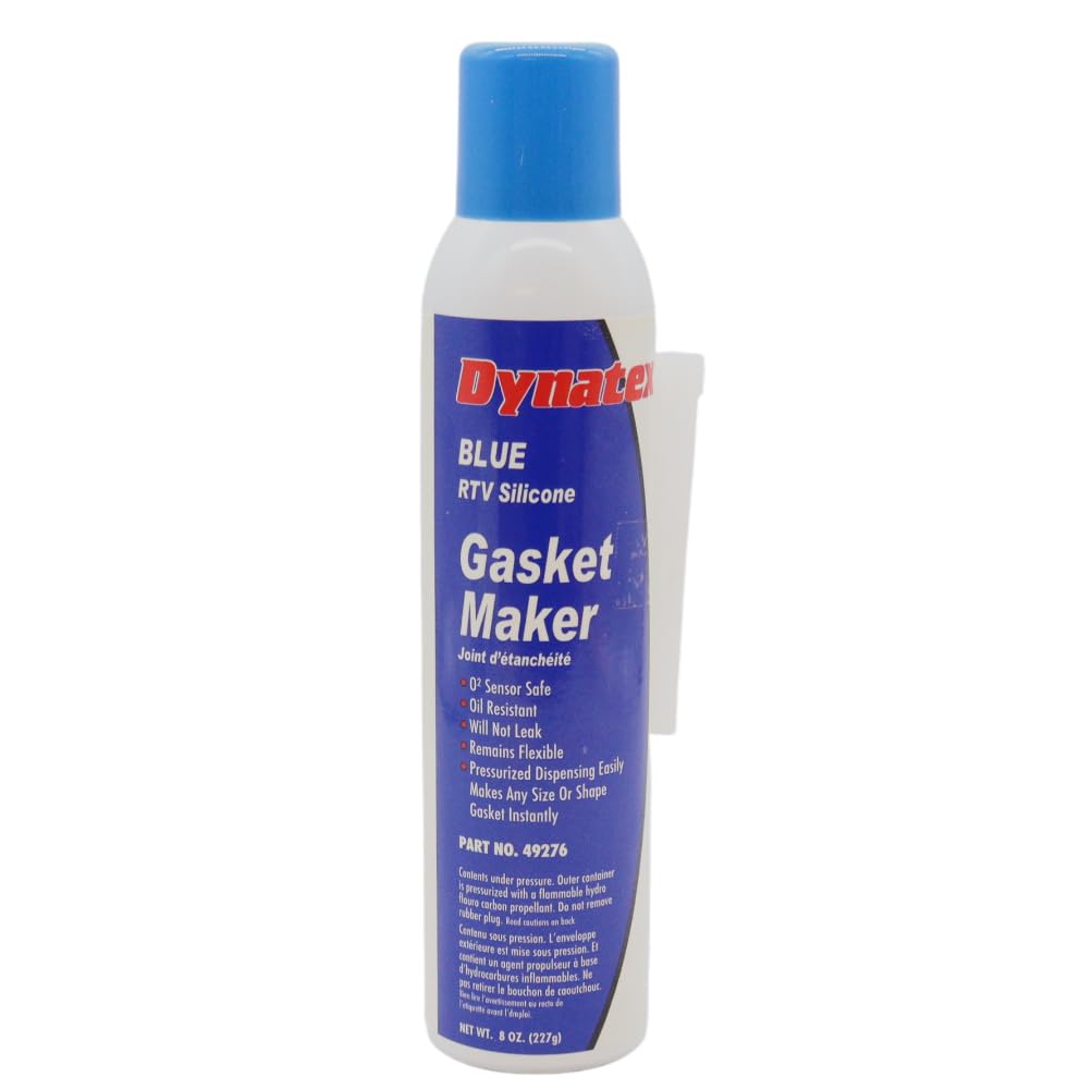 Dynatex 49276 Low Volatile RTV Silicone Gasket Maker, 0 to 500 Degree F, 8 oz Automatic Can, Blue