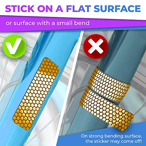 Image of LOOM Reflective Stickers | 67pc Prismatic YLW | Reflective Stickers for Helmet, Bike, Motorcycle, Hard Hat | Waterproof Reflectors for Car, Trailer | Bike Reflectors for Night Riding