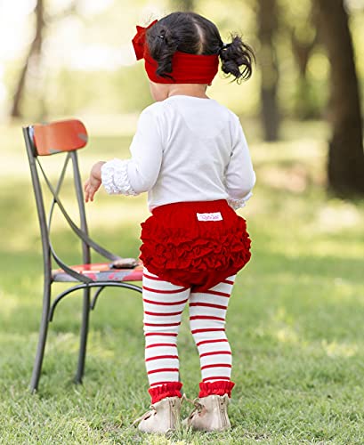 Image of RuffleButts Little Girls Solid Knit Footless Ruffle Tights