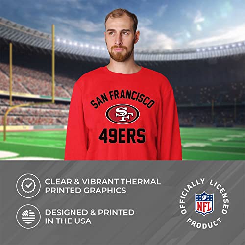 Team-Fan-Apparel-NFL-Adult-Gameday-Football-Crewneck-Sweatshirt-Cotton-Blend-Stay-warm-comfortable-stylish-on-game-day-San-Francisco-49ers-Red-Adult-X-Large