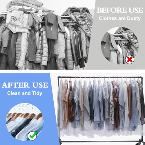 50 Pack Clear Dry Cleaner Bags, 60x150 cm - Dust-proof Garment Bags for Hanging, Home Storage, Travel & Moving by AYZTKUX - Image 5
