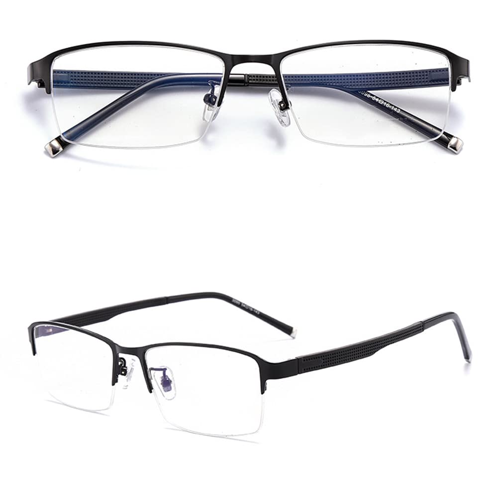 RICCIE Herren Gleitsichtbrille multifokal phototrope Sonnenbrille für den Außenbereich, ultraleichter Metallrahmen HD Harzgläser Lesebrille Dioptrien +1,0 bis +3,0,Schwarz,+1.0