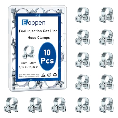 Image of 8-10mm Fuel Injection Hose Clamps, 5 /16 Inch-13 /32 Inch Fuel Injection Gas Line Hose Clamps for Diesel Petrol Pipe