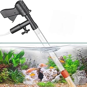 FORTUNE-STAR Pulitore Per Acquario Nuovo Kit Per La Pulizia Della Ghiaia Dell’acquario Aggiornato Sifone Per Vuoto Cambio Dell’acqua e Lavaggio Della Sabbia Con Pulsante Di Pressione Dell’aria