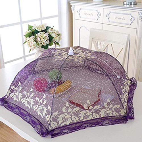 zhengao Gold foldable dish cover food cover fly cover Perfect for Home Outdoor Picnic for Home Decoration(Purple)