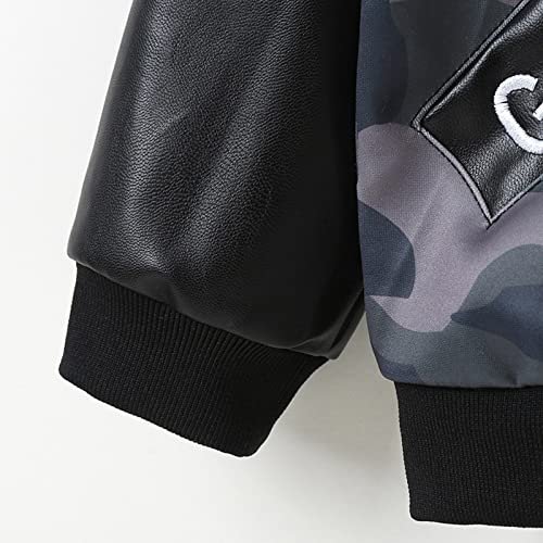 Toddler Fall Clothes Toddler Coat Spring Autumn Leather Jacket Boy's Casual Zipper Leather Coat Camouflage Colour4