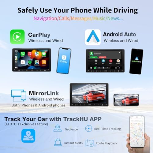 ATOTO A6 9 Cal Android Double-DIN samochodowe stereo Kompatybilny z Skoda VW Volkswagen Golf Jetta CarPlay i Android Auto, Podwójny Bluetooth, Tethering WiFi/BT/USB, HD LRV, 2G+32GB, A6VW09PF
