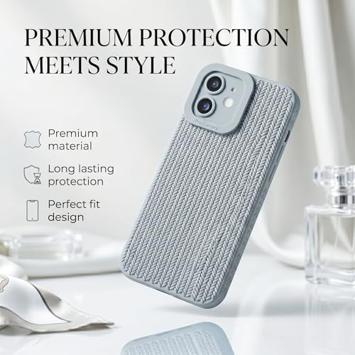 Image of amazon basics Luxury 3D Knitted Texture Soft Silicone Back Cover for iPhone 11 | Slim Fit Shockproof Case with Camera Protection & Non-Slip Grip - Blue