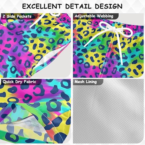 Leopard Rainbow Boys Swim Trunks Toddler Shorts Swimwear Boardshorts3