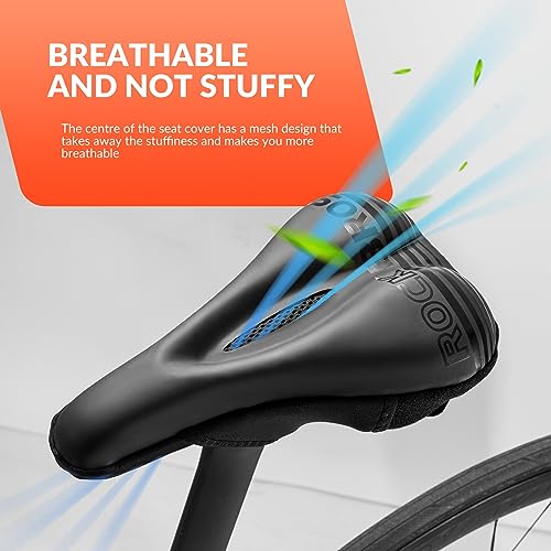 ROCKBROS Gel Bicycle Saddle Cover, Padded, Soft Bicycle Seat Pad for Mountain Bike Road Bike & E-Bike - Image 4