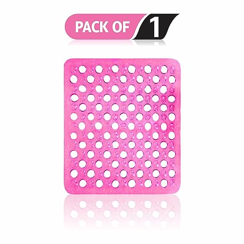 AHAD Shower Mat Heavy Duty Non Slip PVC Bath Mat With Drain Holes And Suction Cups Washable Bath Shower Mat For Elderly Bathroom Supplies Home Accessories Approx 48 X 31cm Assorted Colour (1Pc) - Image 2