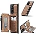 Produktbild Kompatibel mit Samsung Galaxy S20 FE 5G Brieftaschen-Schutzhülle, PU-Leder, Magnetverschluss, 3 Kartenfächer, 1 Reißverschluss-Geldbörse, stoßfeste Hülle (braun)