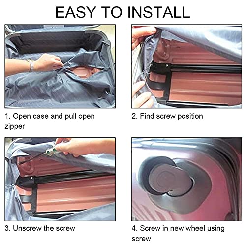 Suitcase Replacement Wheel, 2 Pcs Single Row Wheel Universal Casters Outdoor Casters for Suitcase Repair4