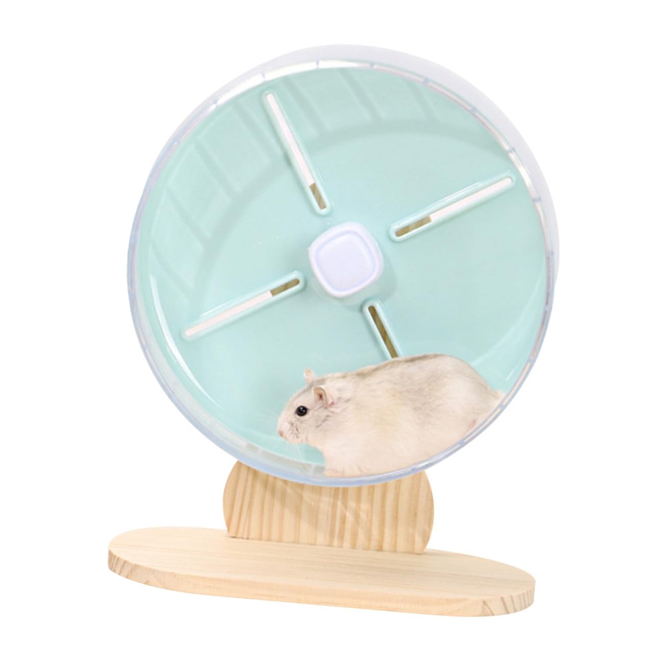 Rueda Silenciosa para Hámster y Chinchilla con Soporte Estable Accesorio de Ejercicio para Pequeños Roedores Azul para Mascotas y Saludables