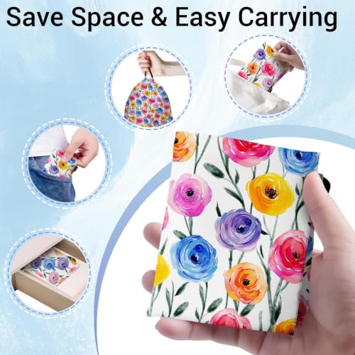 Image of Colorful Floral Gymnastics Grip Bag Small Drawstring Gym Bag Outdoor