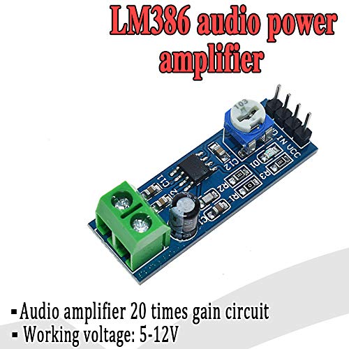 Qebidum 6Pcs Audio Power Amplifier Module, Amplifier Board, Mini Lm386 200 Times Gain 10K Solo Mono Amp Circuit Mini Guitar Amps 200 Times 5V-12V Input 10K Adjustable Resistance #TOP2