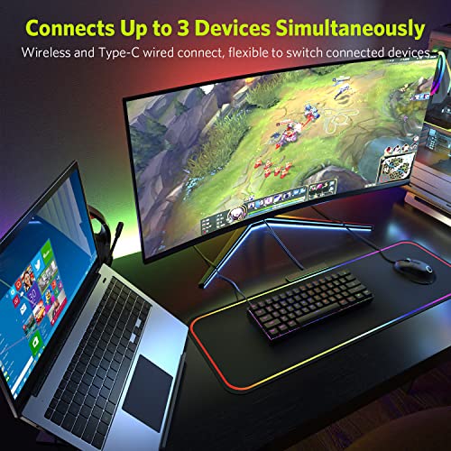 Teclado Mecánico Gamer F-SG61 Inalámbrico y Cable miniatura 5