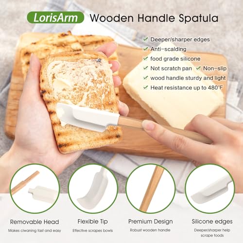 Lorisarm LHWJ-S2 Wooden Long Handle Jar Spatulas thumb #4