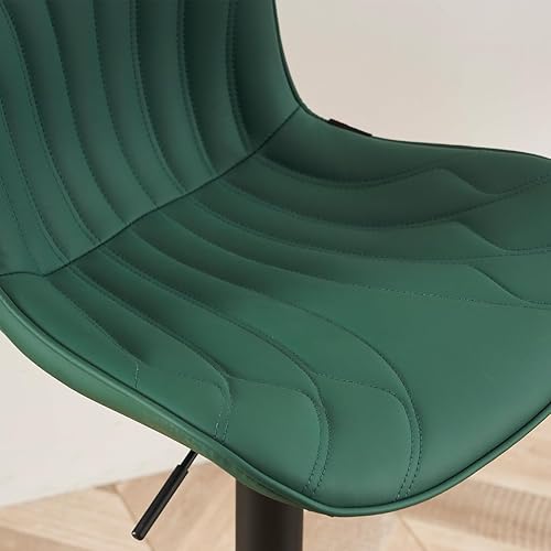 Miniatura 36 de YOUNUOKE Taburetes de bar de altura de mostrador para isla de cocina de 24 pulgadas, de metal, negro, juego de 2 taburetes giratorios ajustables con