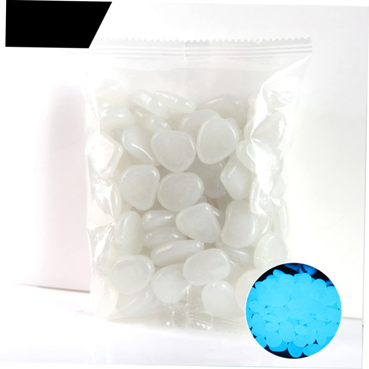 Totority Glow in The Dark Aquarium Decorations Luminous Pebble Stones Cobblestone Look 2-3cm