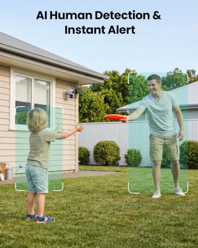 Image of LIWAN Solar Camera Outdoor Wireless, Dual Lens, 2.4GHz WiFi Security Camera | Outside Cameras for Home Security, Fixed & PTZ Lens, 360 PTZ View, 2K Color Night Vision, 2-Way Audio, IP66, PIR Detection