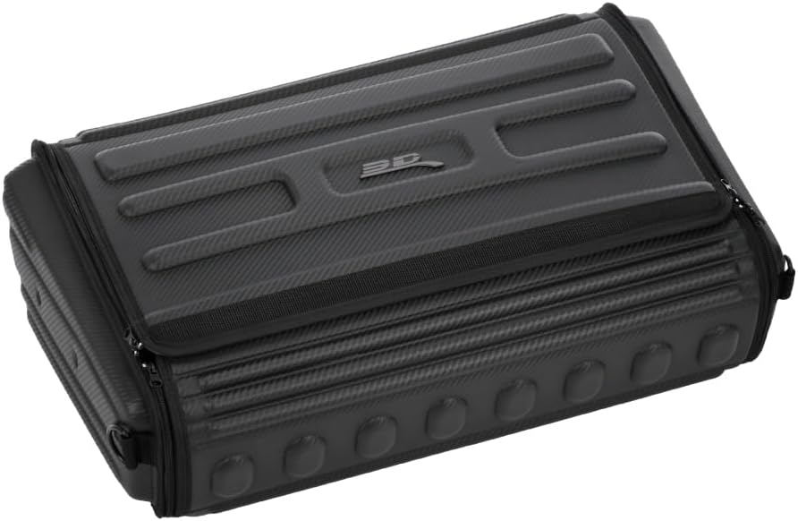 3D MAXpider Handy Trunk Organizer 70 with Lid (Black) - Waterproof, Foldable, Compatible with SUV, Sedan, and Tools (Carbon Fiber Pattern, 29x19x8, 40lb Capacity)