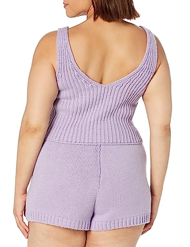 Image of The Drop Womens Sylvie Cotton Blend V-Neck Cropped Sweater Tank