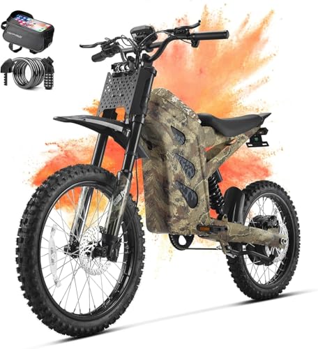 HAPPYRUN G300 Pro Electric Dirt Bike for Adults, 72V 30Ah