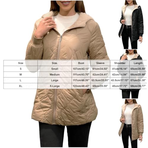 Womens Quilted Down Coats with Hood Warm Sherpa Lined Cozy Puffer Jackets - image 6