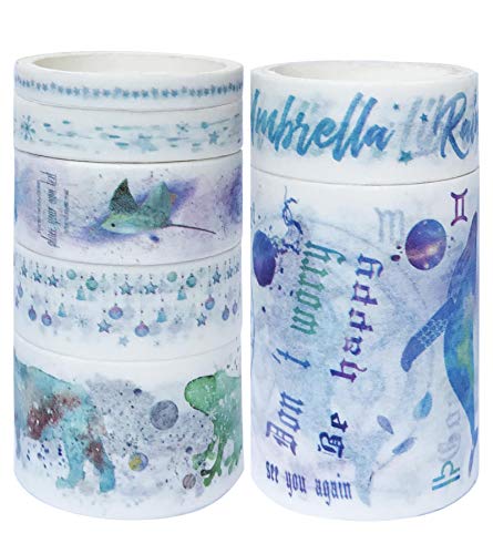 Beevarn 7 Rolls Set Washi Tape Decorative Masking Tapes Whale