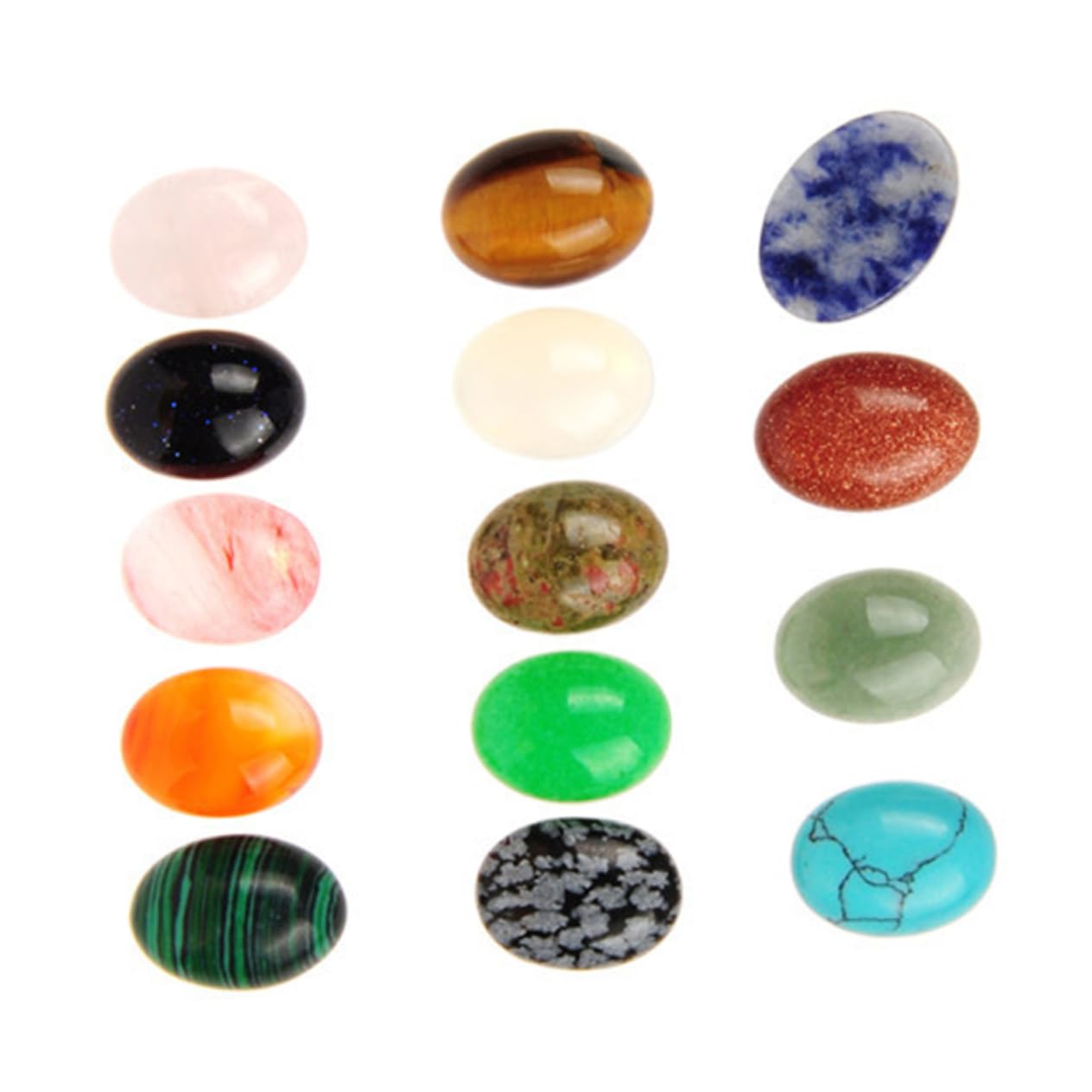 NUOBESTY 20pezzi Perline Ovali Pietra Semipreziosa Per Creazioni Fai Te Ciondoli Quarzo Di Colore Misto Per Gioielli Senza Fori