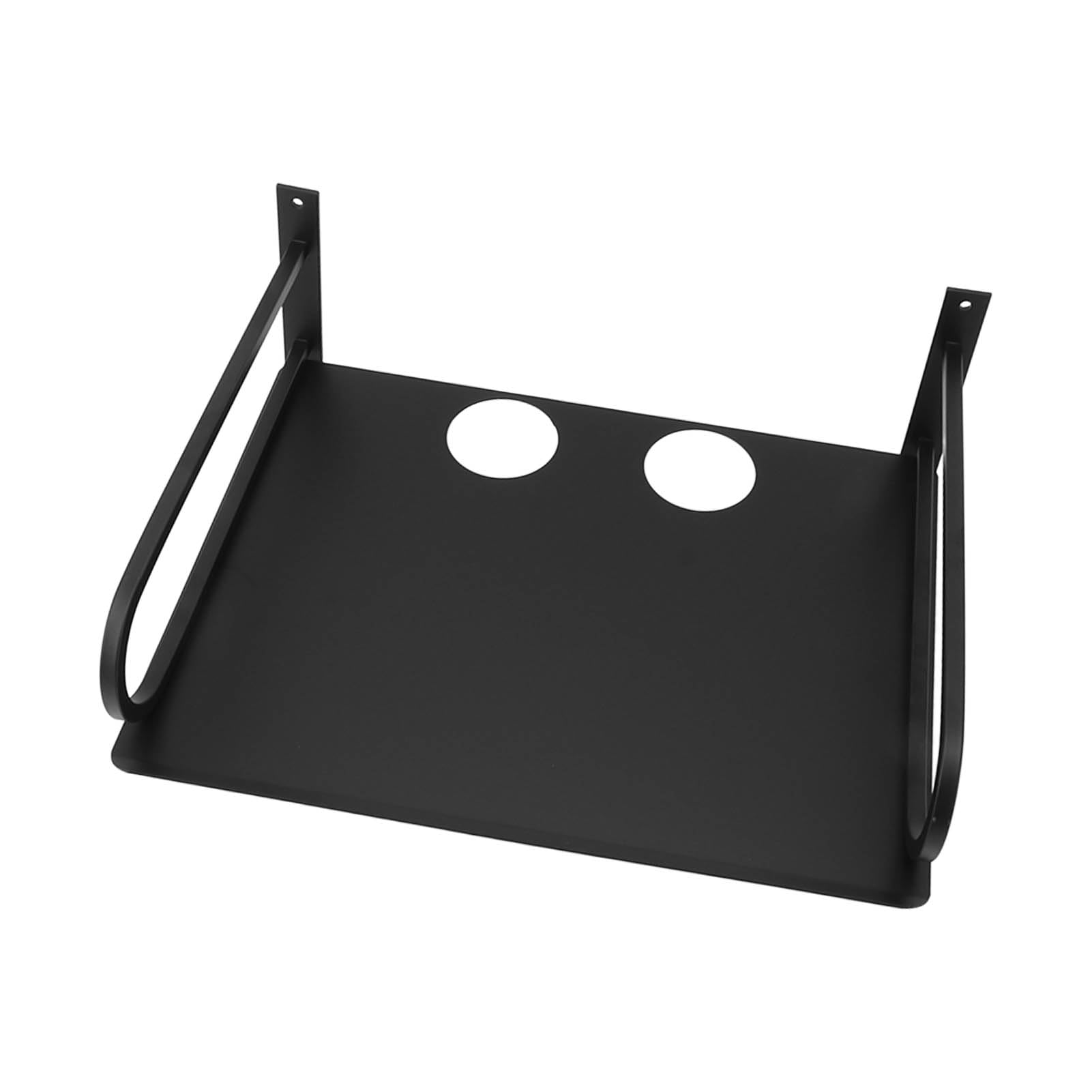 Étagère de projecteur, support de projecteur mural, étagère de projecteur flottante à fondu épais, étagère de projecteur murale en métal, bords arrondis pour boîtiers TV (noir)