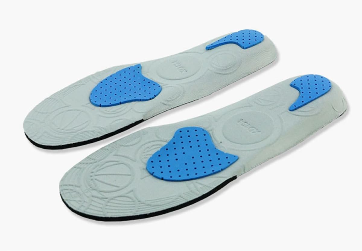Eva Sports Insoles Grey Size 35-40 High Elastic Shock Absorbing Foot Care Shoe Cushions for Athletic and Daily Use