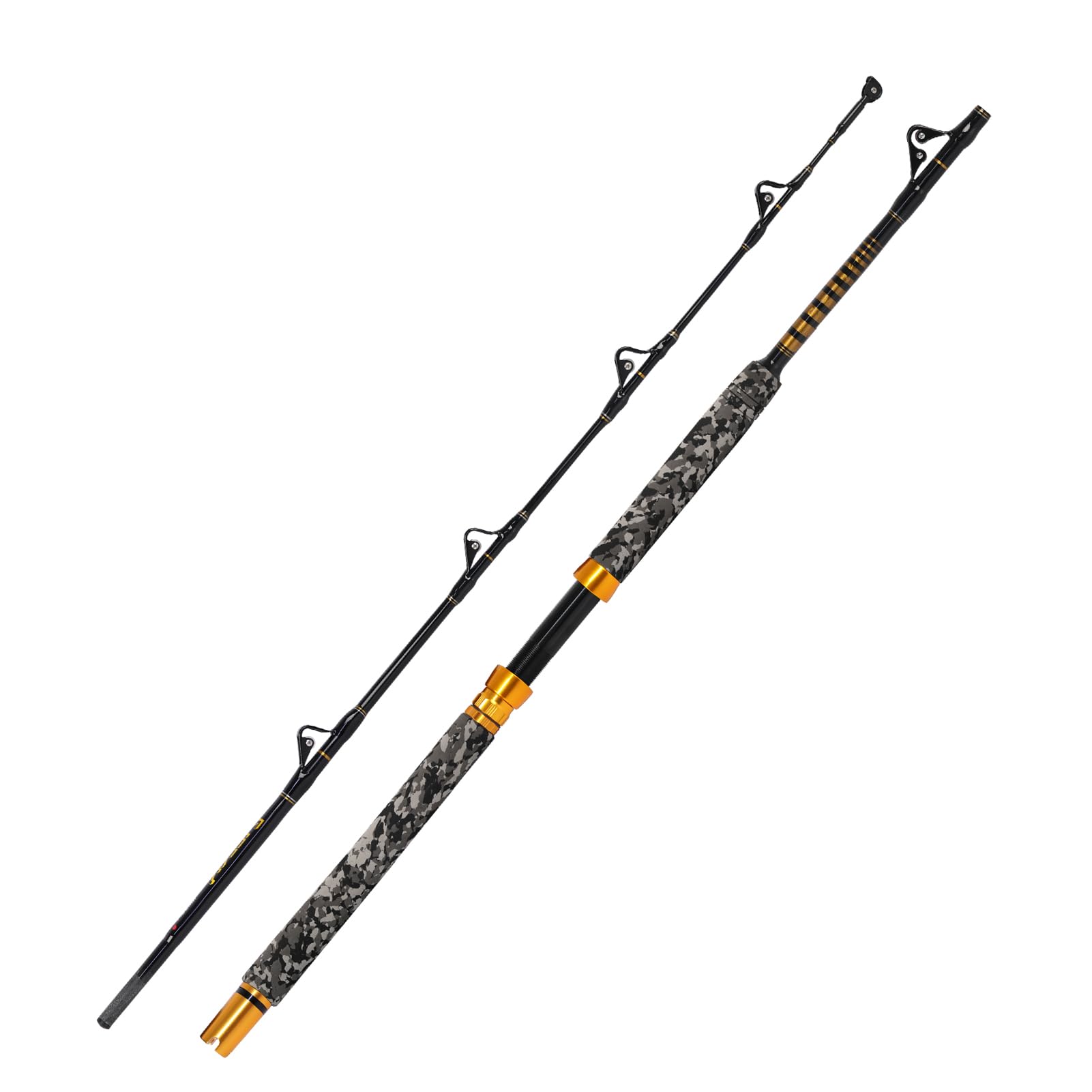 fiblink 1-piece saltwater offshore trolling rod 6-feet big game rod conventional boat fishing pole