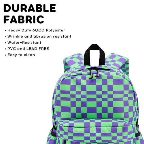 Image of J World Oz Middle School Backpack for Kids. Cute Laptop Bookbag for Girls Boys, Pixel Checkers