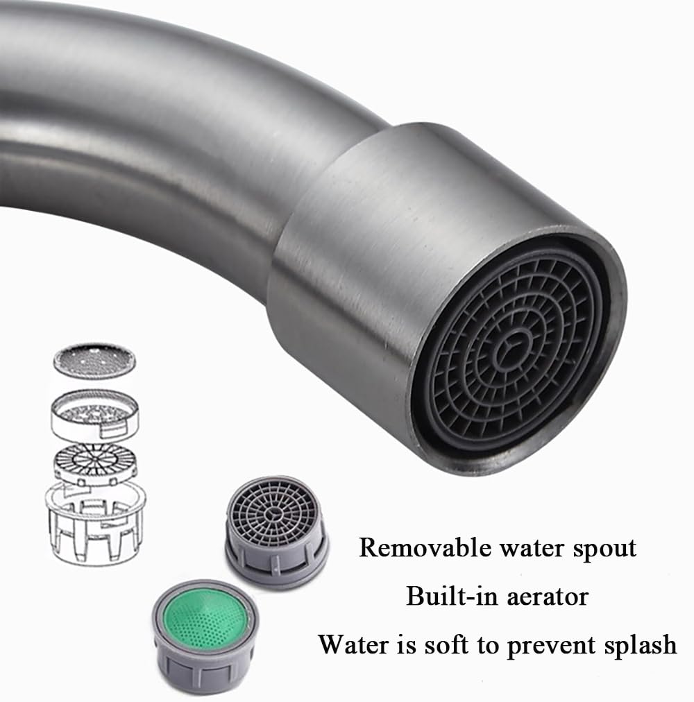Robinet d'eau froide rotatif mural moderne en acier inoxydable pour cuisine bar évier