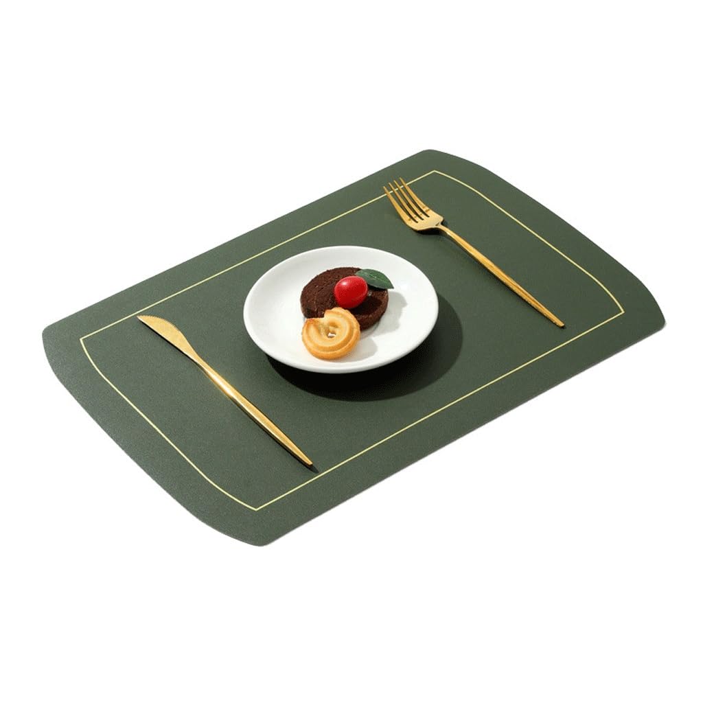 Leather Placemat PVC Insulation Solid Color Square Hotel