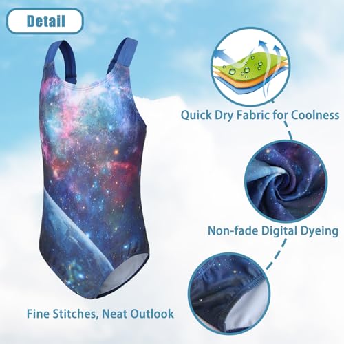 Image of Girls One Piece Swimsuits Tie Dye Bathing Suit for Girls Hawaiian Swimwear 3-16 Years