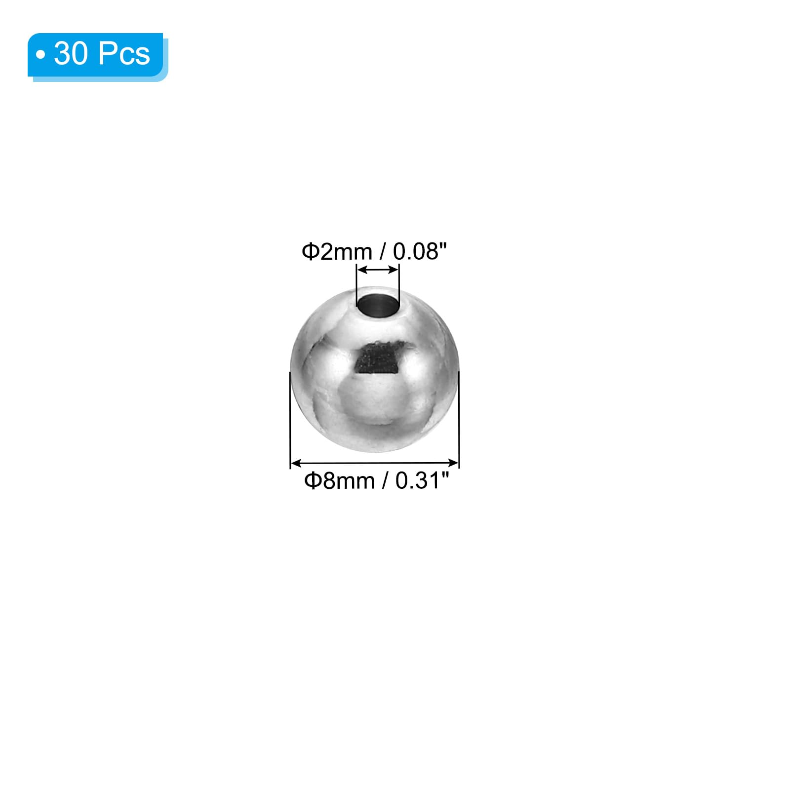 PATIKIL Smooth Round Spacer Beads - Image 2