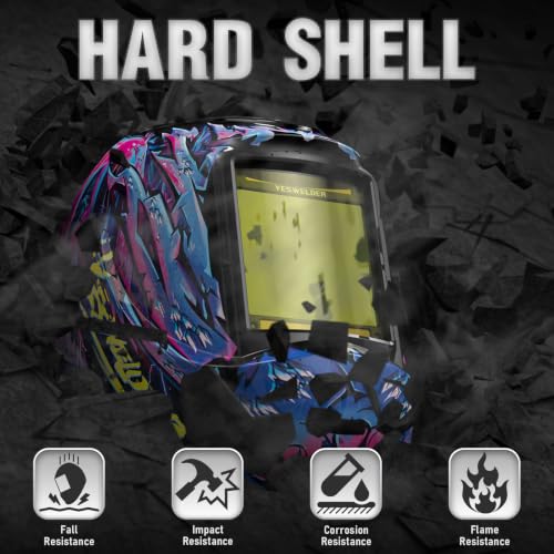 Image of YESWELDER Large View Auto Darkening Welding Helmet, Blue Light Blocking, 1 /1 /1 /1 True Color Solar Powered Welder Hood Mask with 4 Arc Sensors, Wide Shade 3 /5-9 /9-13 for TIG MIG ARC CUT and GRIND