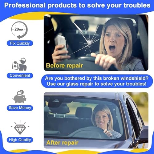 Windschutzscheiben Reparaturset Werkzeug,Repair Scheibenreparatur Set,Auto Windshield Repair Kit,Glas Reparatur Flüssigkeit,Auto Glas Windschutzscheibe Reparatursatz Windschutzscheiben Reparatur
