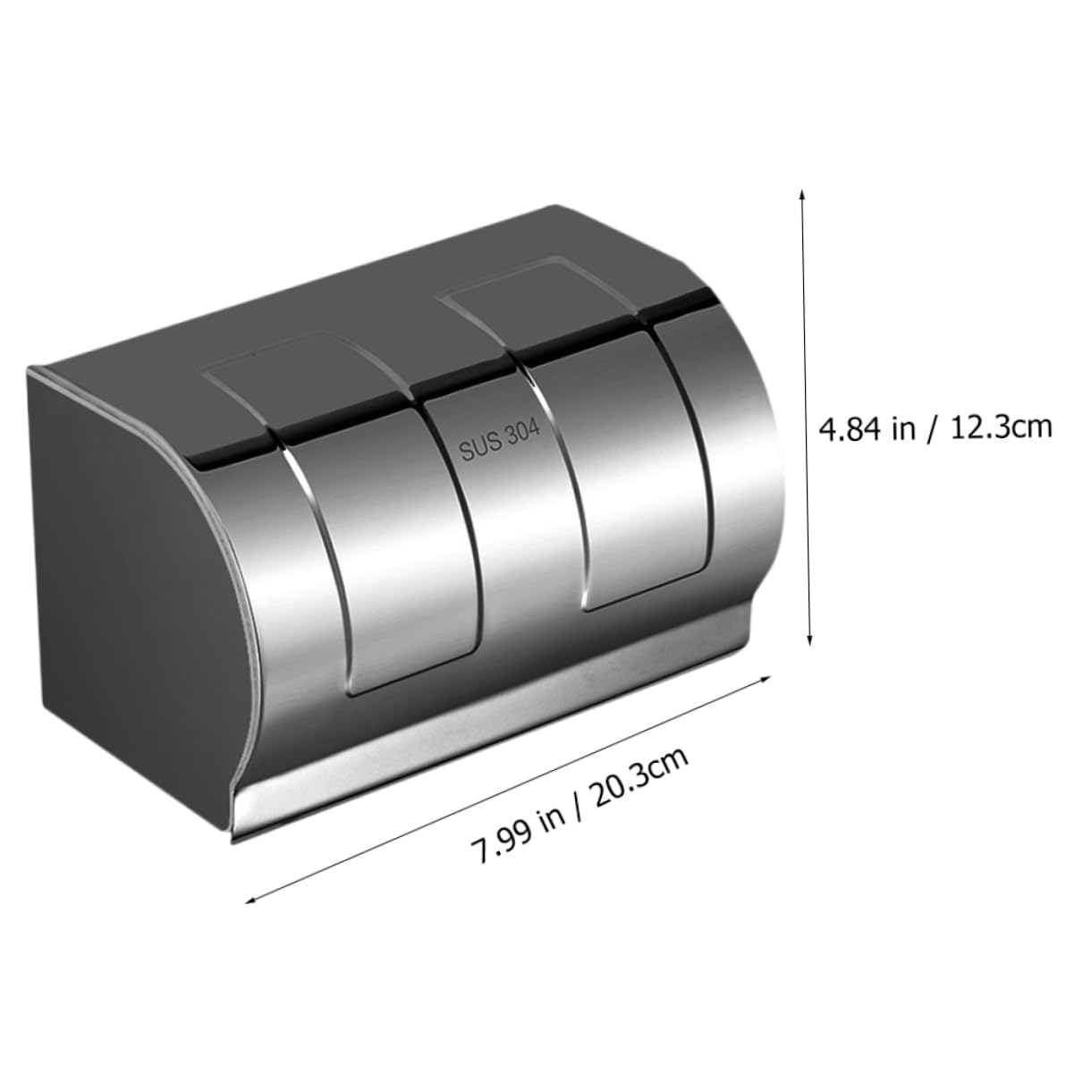 PRETYZOOM Porta Carta senza Fori in Acciaio Inox 304 Igienica da Parete Scatola Semplice Facile da Lavare per Bagno