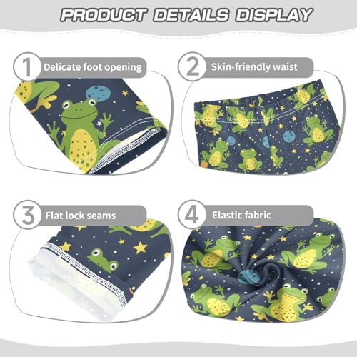 Green Frogs Bubbles Girls Leggings Athletic Pants Tights Stretch Bottom3