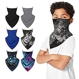 Kids Neck Gaiter Ear Loops Face Mask Triangle Covering Bandana Balaclava Scarf Reusable Sun...