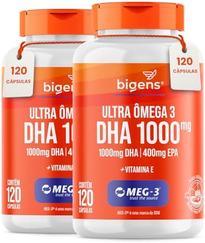 Ultra Omega 3, DHA 1000MG, EPA 400mg, com vitamina E - Certificad...