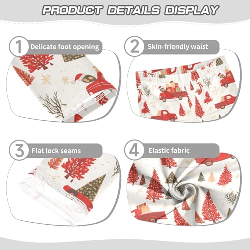 KLL Cute Christmas Tree Red Truck Toddler Baby Girl Cotton Pants Stretchy Full Length Activewear Running3